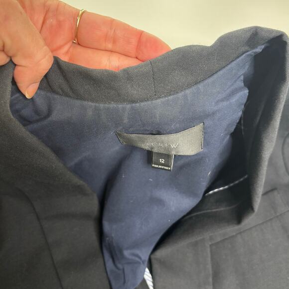 J.Crew Linen, Cotton Unstructured Shawl Collar Black Blazer 12 - Picture 3 of 10